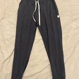 Vuori Charcoal Joggers with White Drawstring